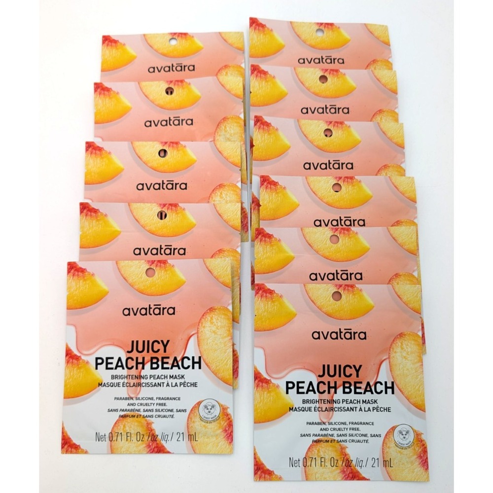 Avatara Juicy Peach Beach BRIGHTENING Sheet Masks, 11 pack